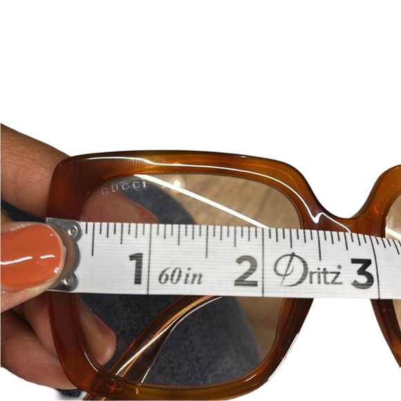 GUCCI Oversized Tortoiseshell Print Design Swarovski Logo Sunglasses - Picture 7 of 9